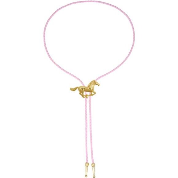 Horse Bolo Tie Western Cowboy Necktie 3# Golden Horse Bolo Tie-pink - Picture 6 of 7
